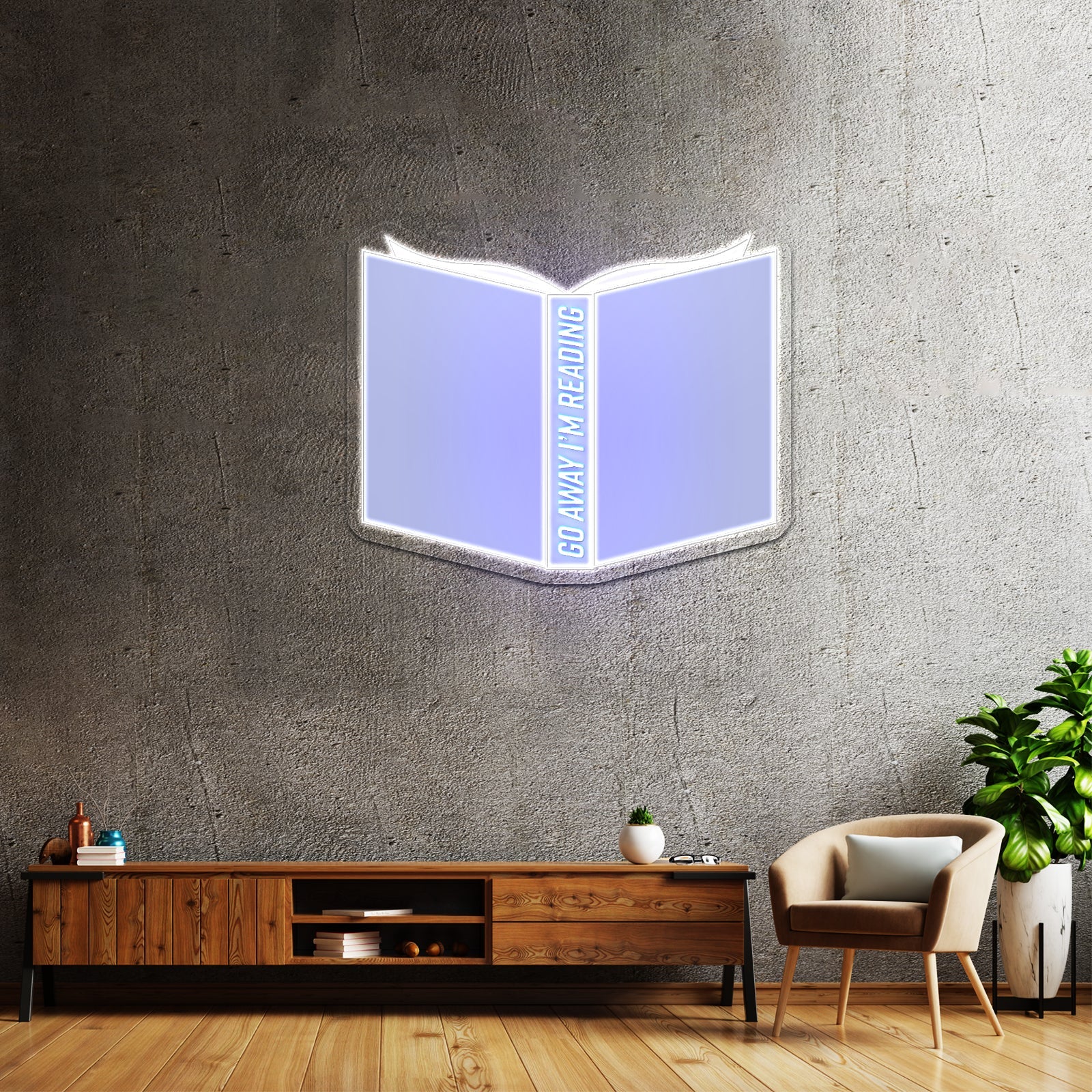 Go Away Im Reading Blue Neon Signs For Rooms - Shineneon