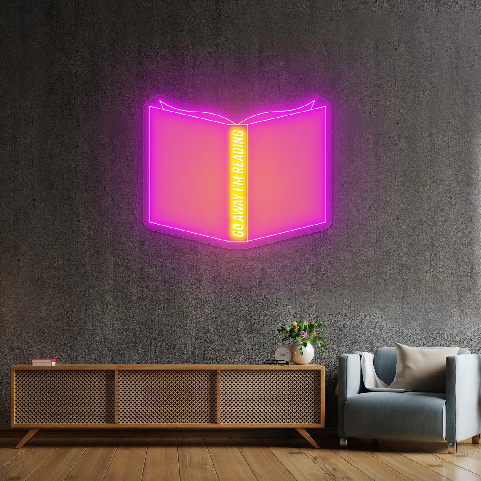 Go Away Im Reading Neon Signs For Bedroom