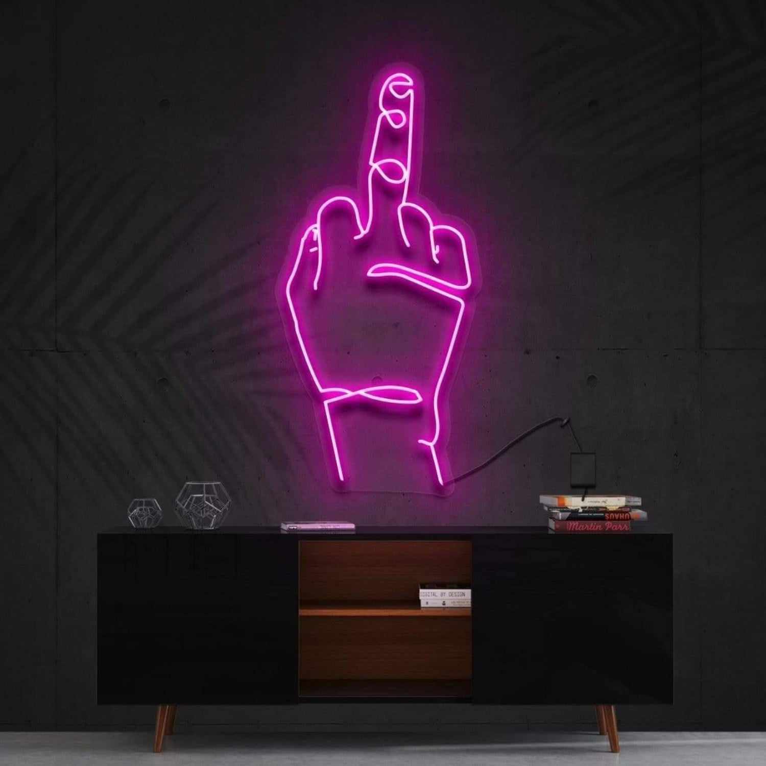 Go Fk Yourself Blue Finger Gesture Led Neon Sign For Modern Decor | Shineneon