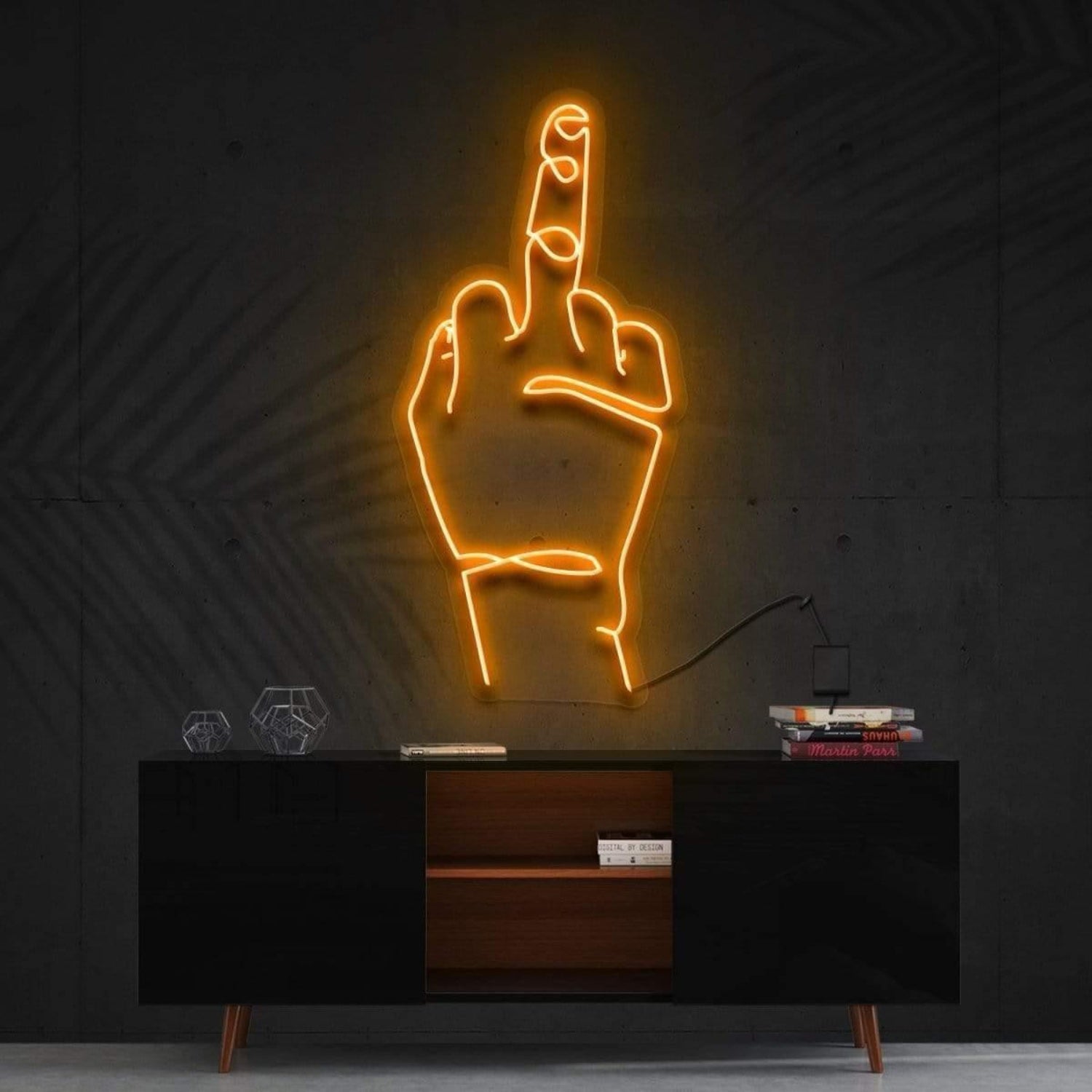 Go Fk Yourself Blue Finger Gesture Led Neon Sign For Modern Decor | Shineneon