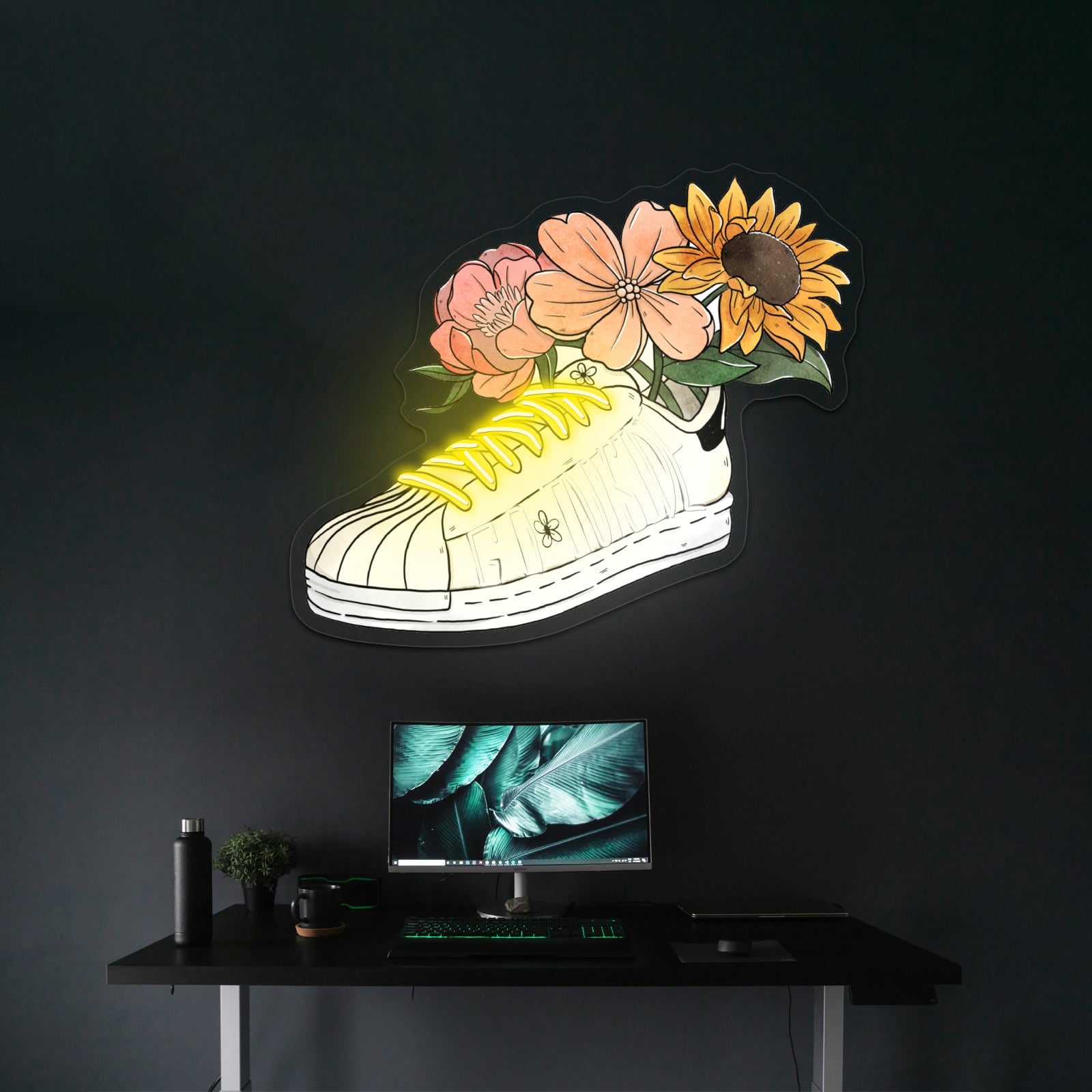 Go Outside Floral Shoe Neon Lights For Sale