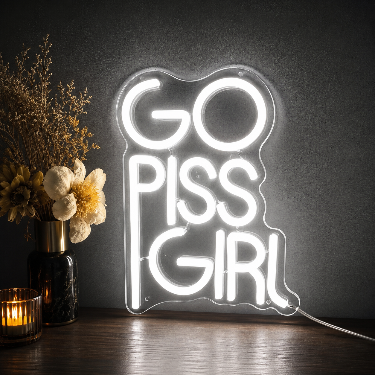 Go Piss Girl LED Neon Sign - 02 High-Converting Product Image
