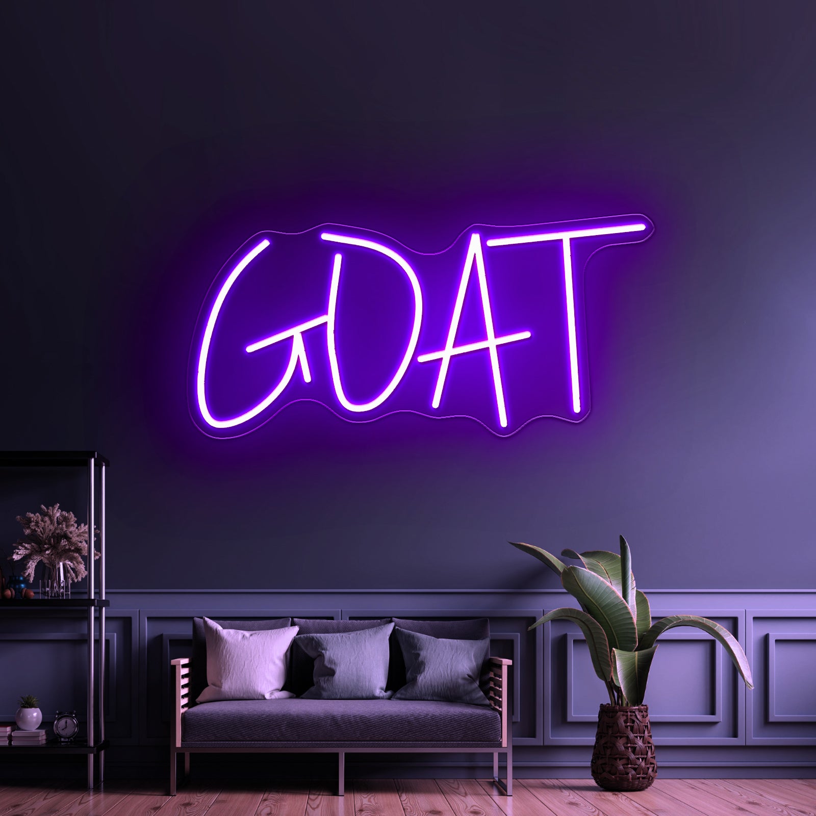 Goat Cheap Led Neon Sign With Fast Shipping - Neon sign mounted on wall in room