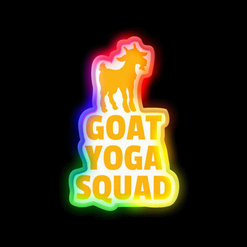 Goat Yoga Squad Yoga Led Neon Sign For Wellness Space Rgb Color
