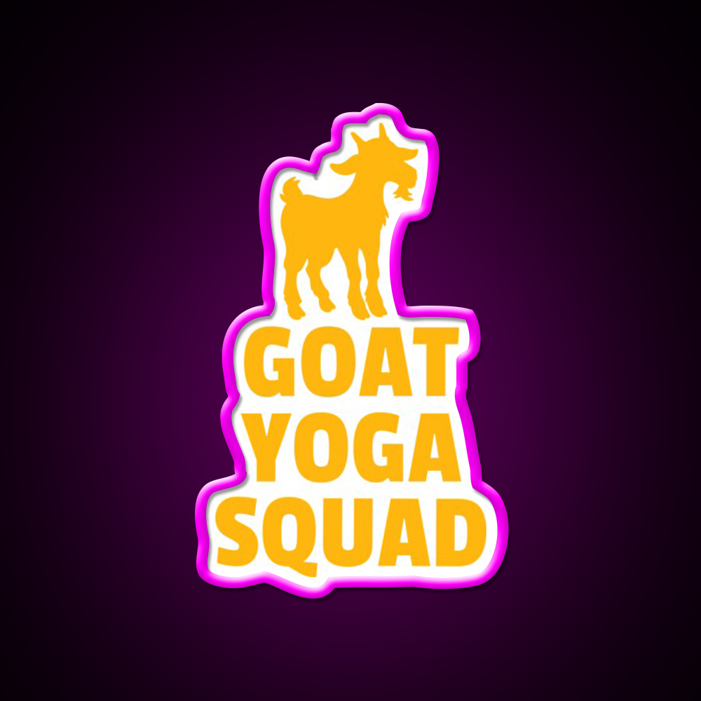 Goat Yoga Squad Yoga Led Neon Sign For Wellness Space Rgb Color