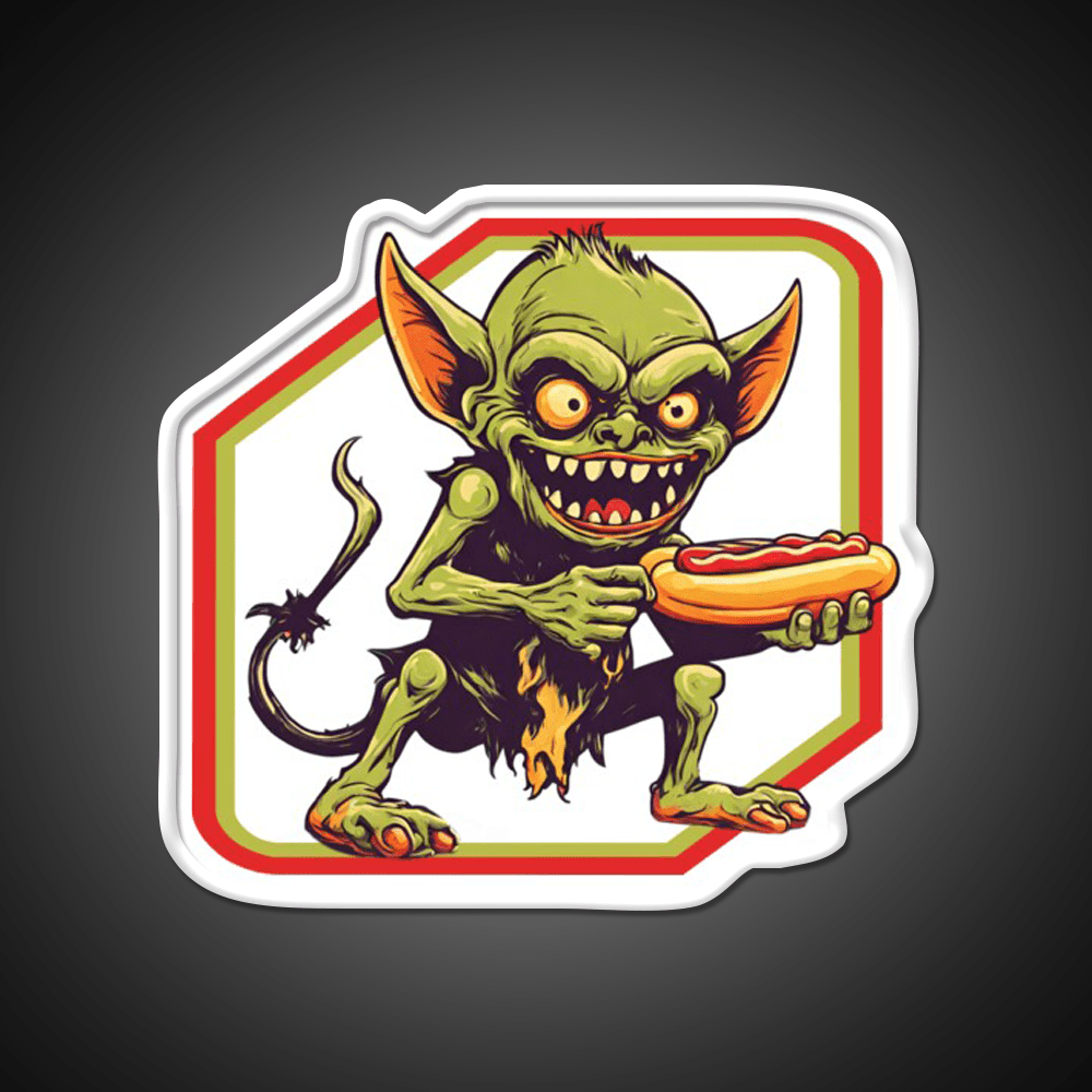 Goblin Eat Hotdog Snack Food Led Neon Sign Rgb Color - Shineneon