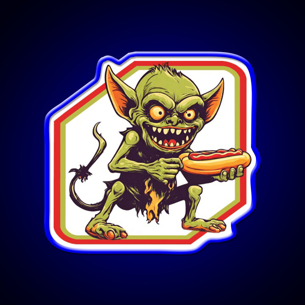 Goblin Eat Hotdog Snack Food Led Neon Sign Rgb Color - Shineneon