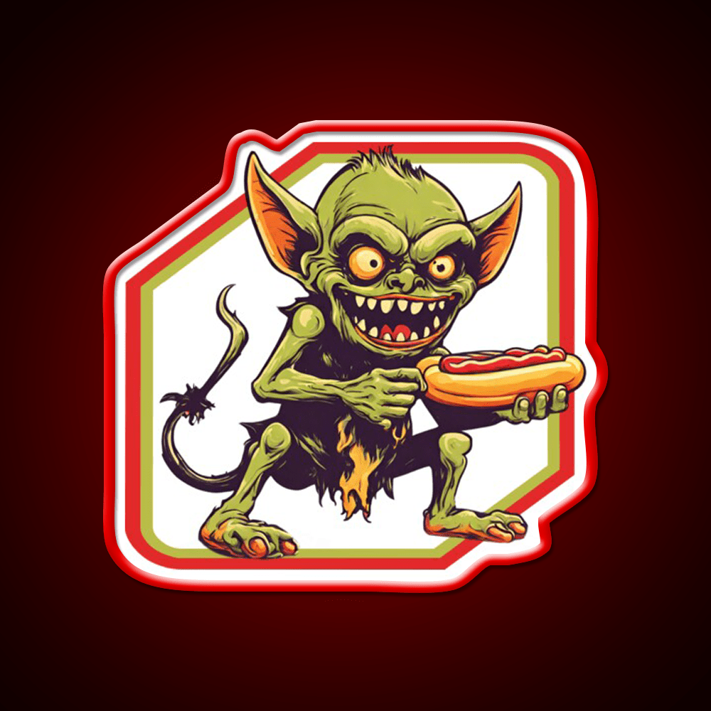Goblin Eat Hotdog Snack Food Led Neon Sign Rgb Color - Shineneon