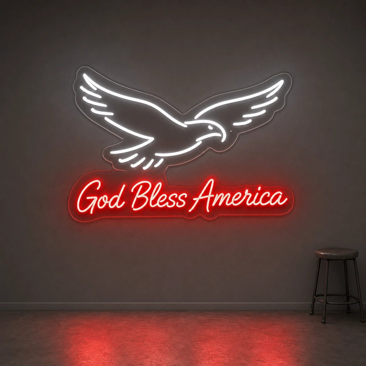 God Bless America Eagle LED Neon Sign Man Cave Neon Sign - Shineneon