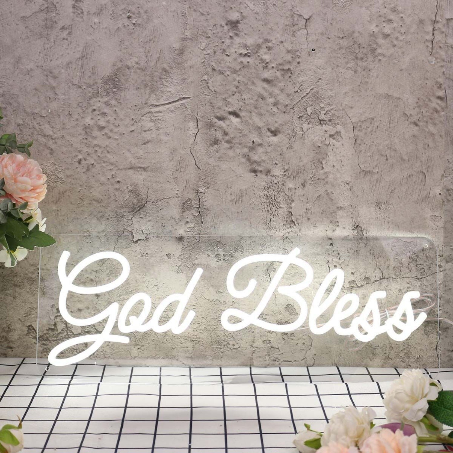 God Bless White Led Neon Sign | Shineneon