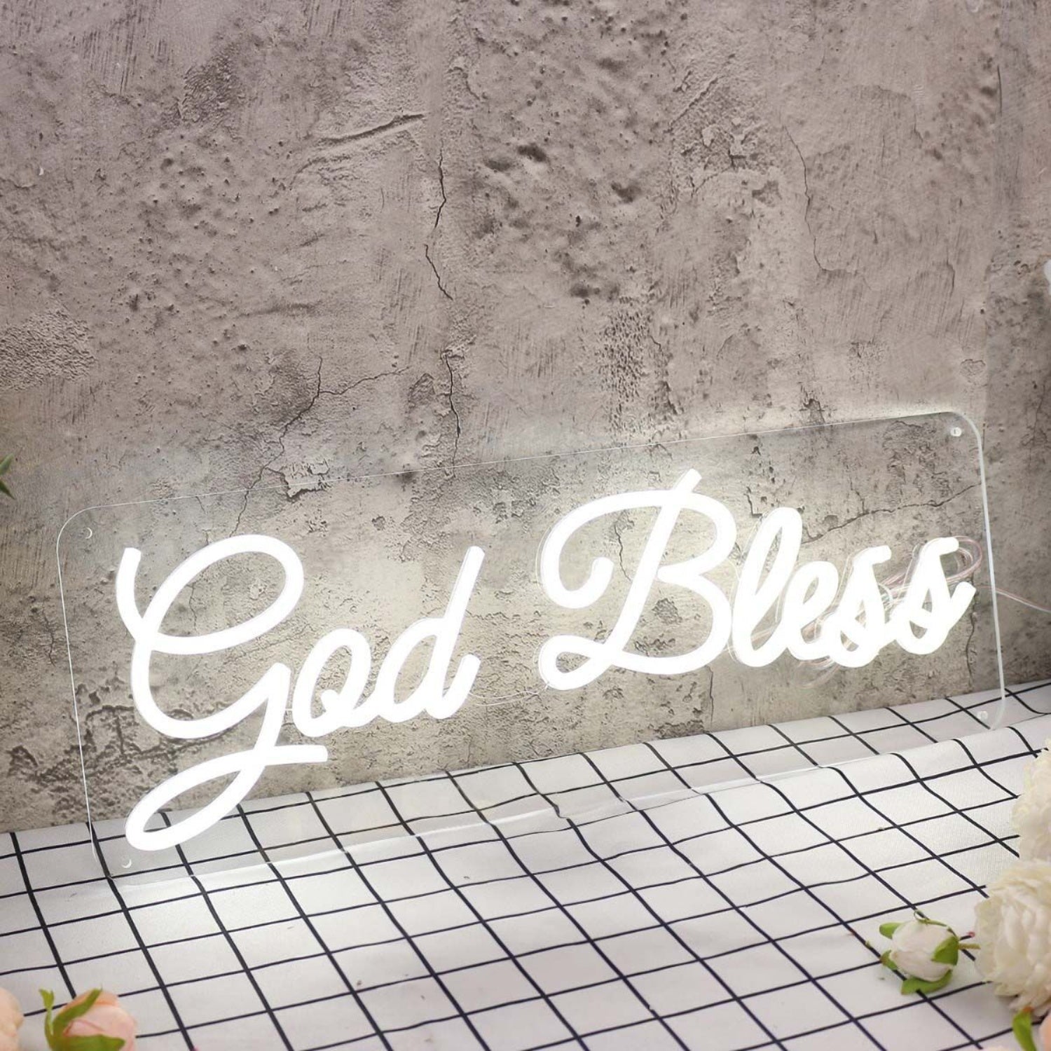 God Bless White Led Neon Sign | Shineneon