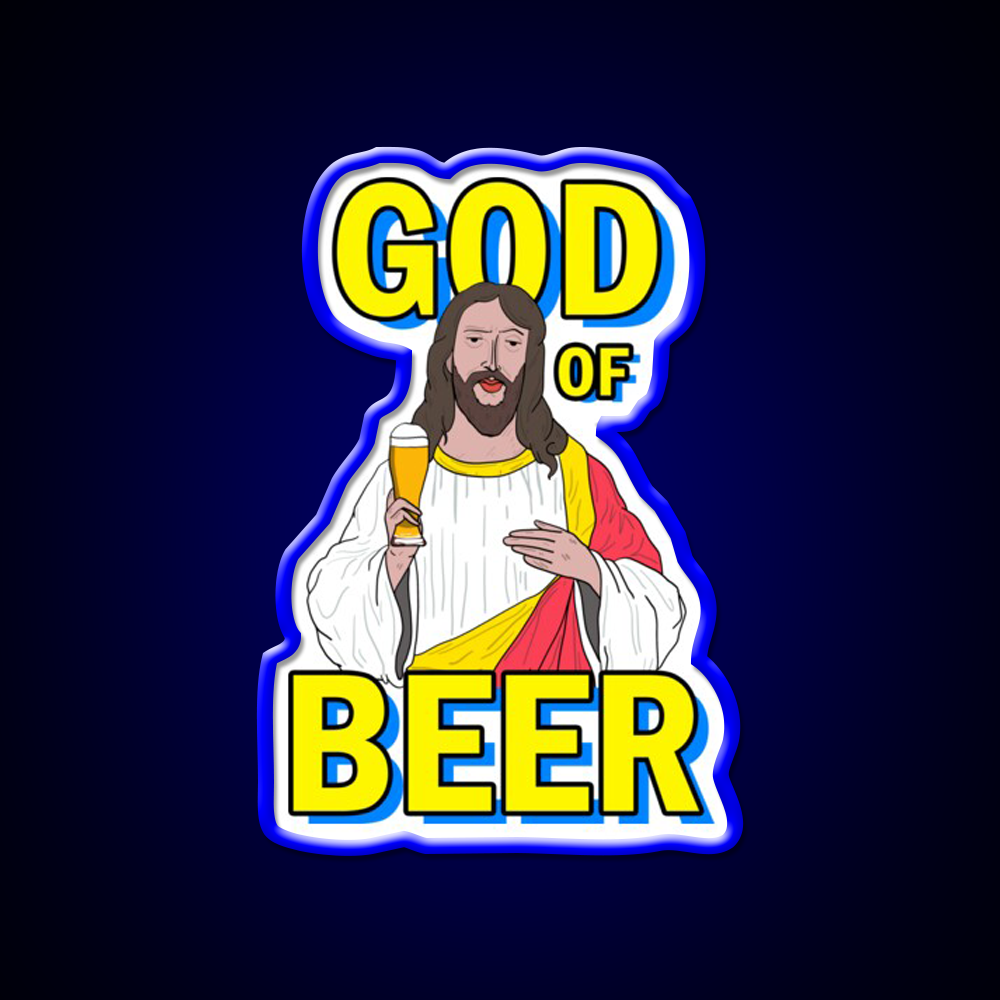 God Of Beer Man Cave Bar Led Neon Sign