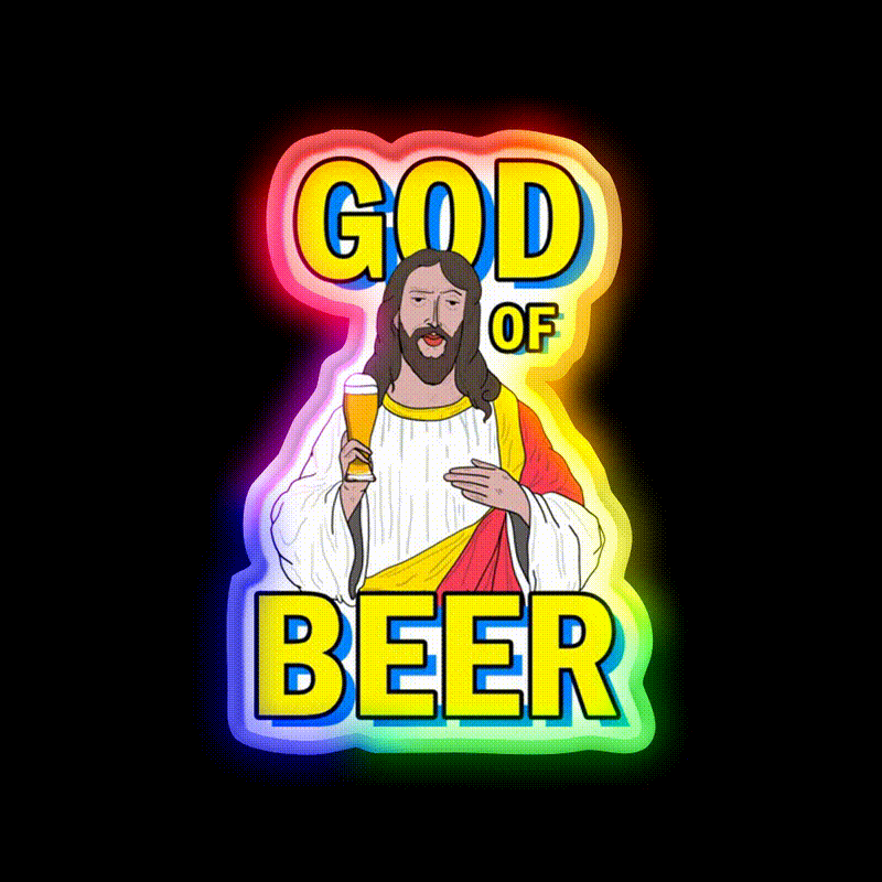 God Of Beer Man Cave Bar Led Neon Sign