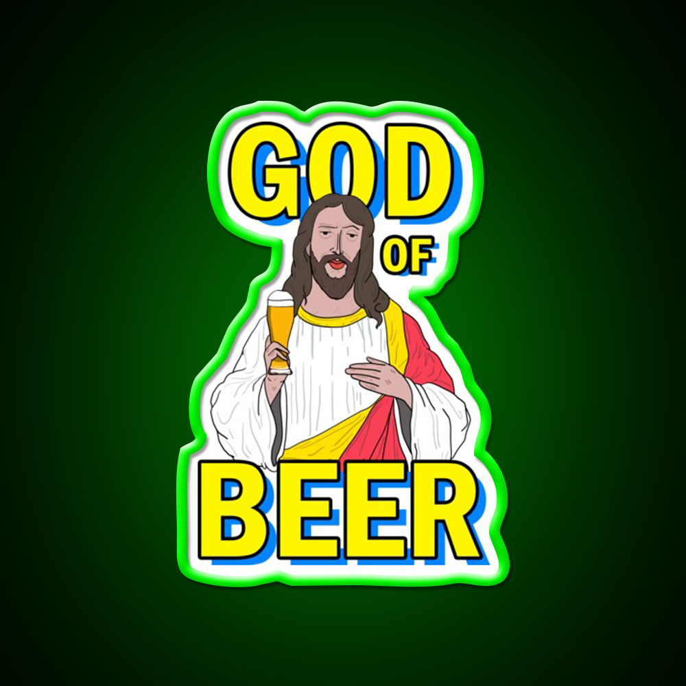 God Of Beer Man Cave Bar Led Neon Sign