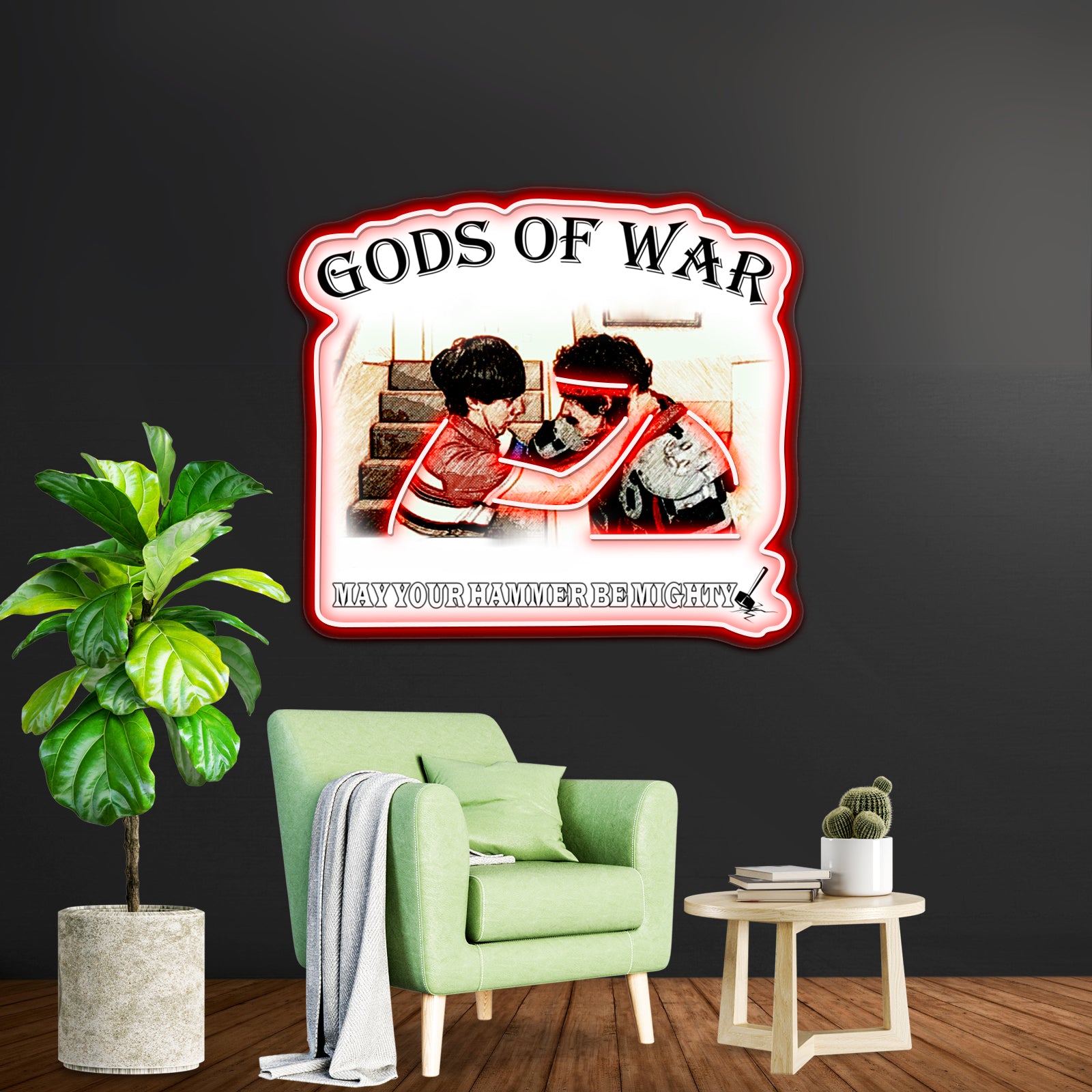 Gods Of War Hot Rod Artwork Neon Led Signs - Custom LED neon sign front view