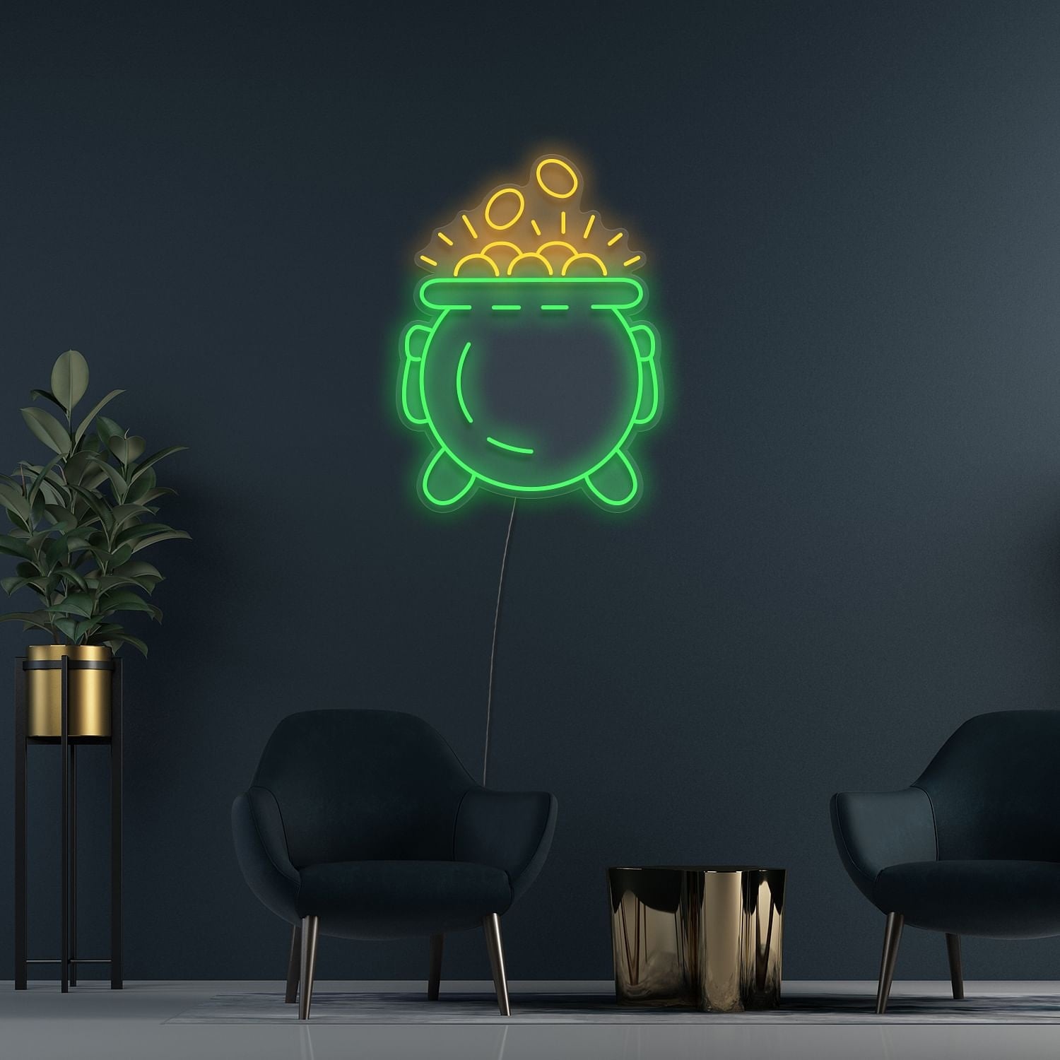 Gold Pot St Patricks Day Led Neon Signs Wall Art | Shineneon