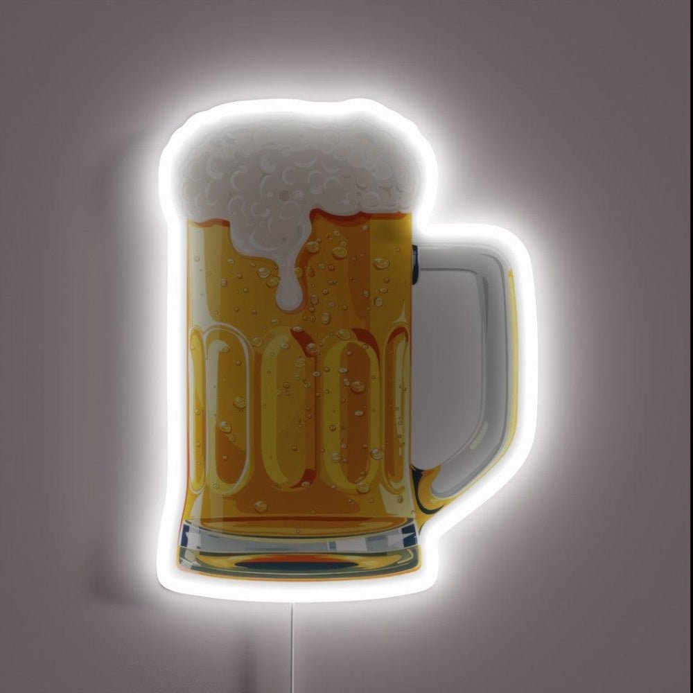 Golden Amber Beer In A Frothy Mug Rgb Led Neon Sign - Shineneon