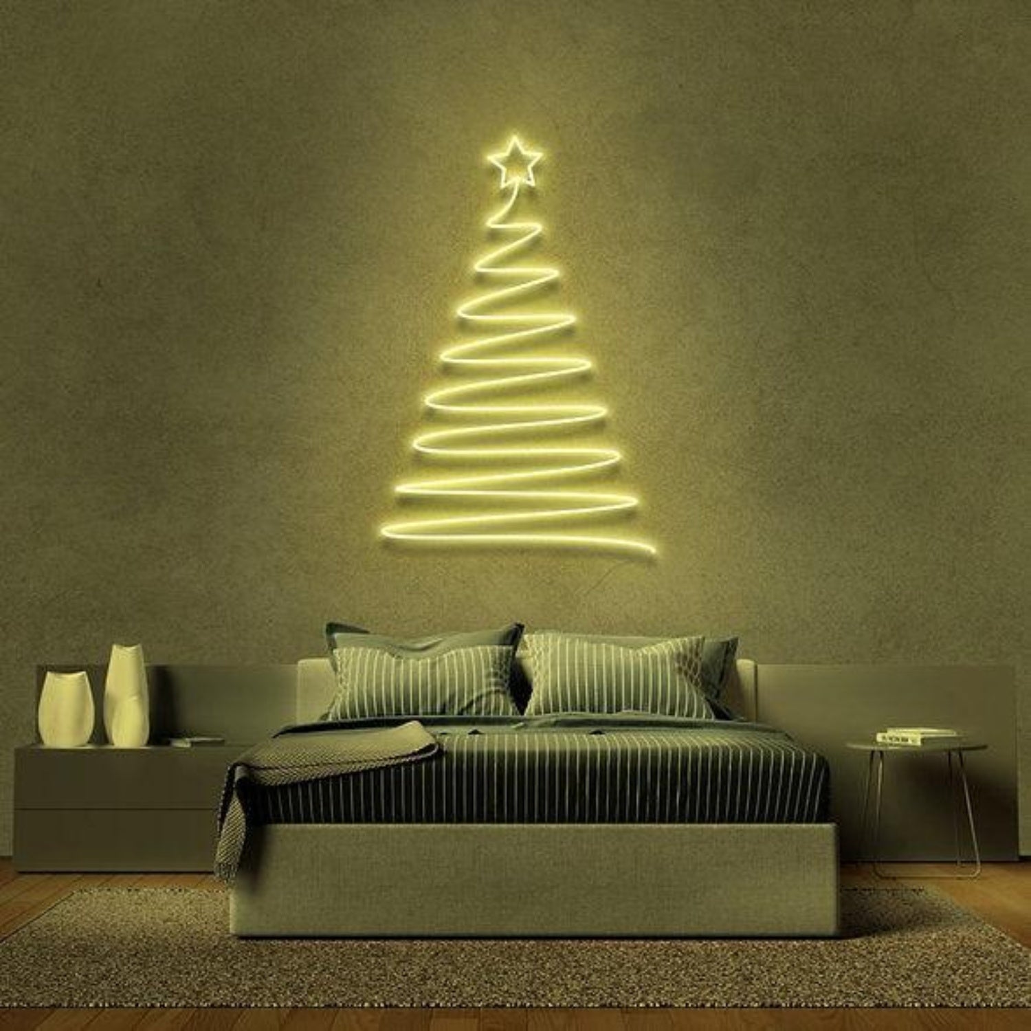 Golden Christmas Tree Led Neon Sign Bedroom Holiday Decor | Shineneon