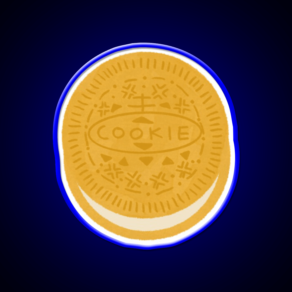 Golden Cookie Doodle Pattern Snack Food Led Neon Sign Rgb Color - Shineneon