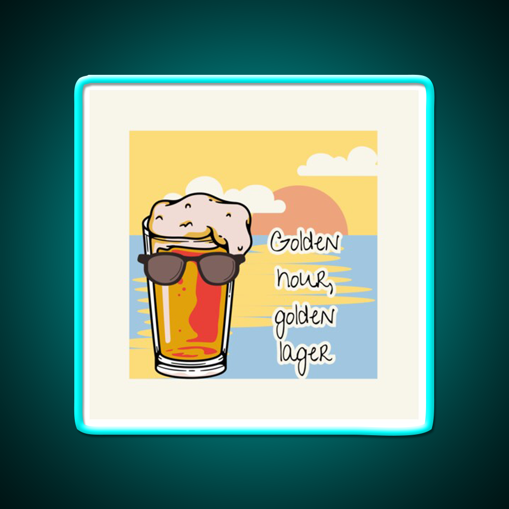 Golden Hour Golden Lager Retro Beer Beer Bar Decor Led Neon Sign Rgb Color - Size and dimension reference