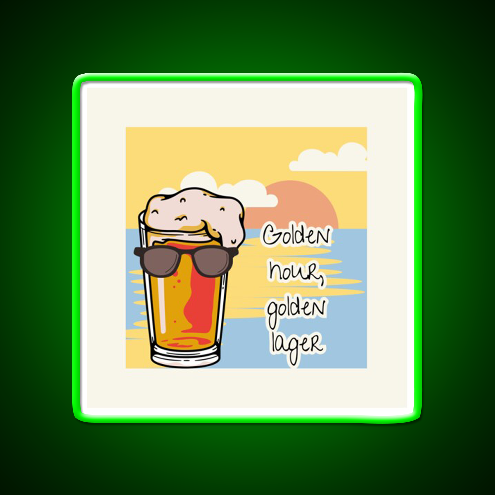 Golden Hour Golden Lager Retro Beer Beer Bar Decor Led Neon Sign Rgb Color - LED neon sign view 8