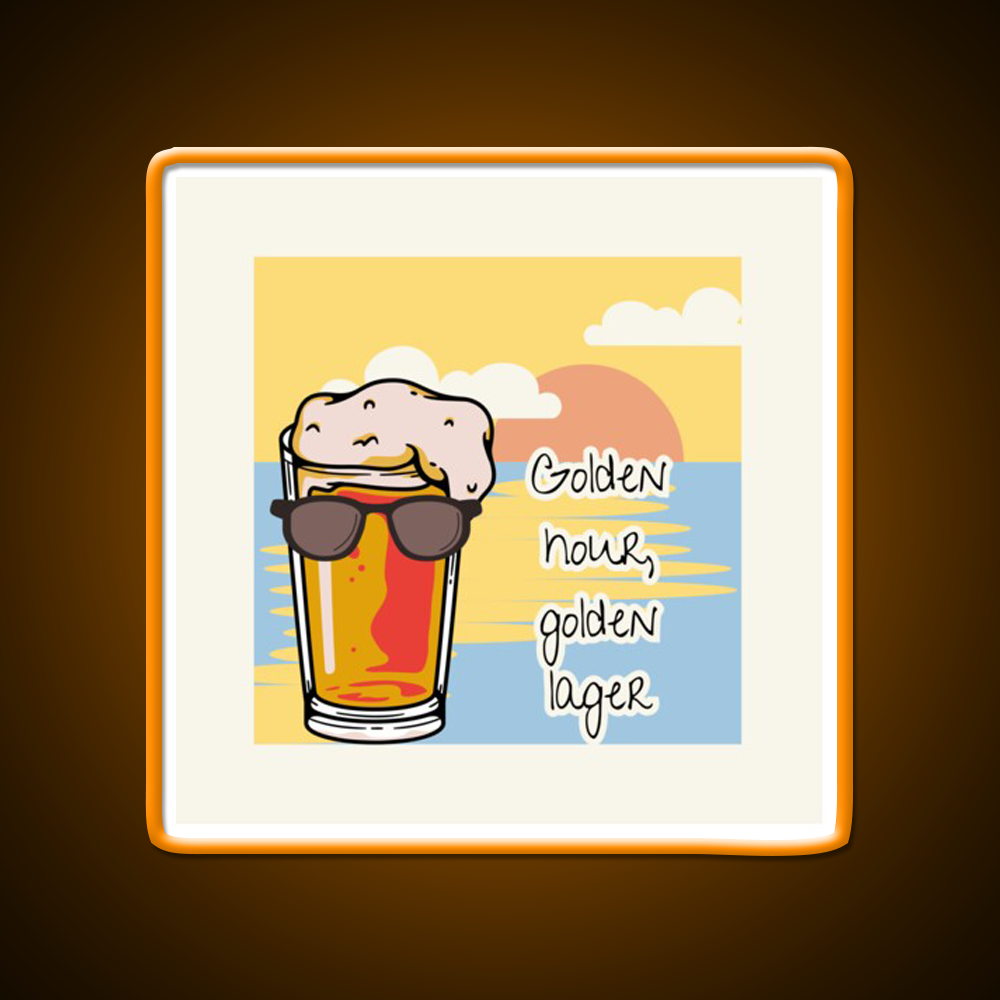 Golden Hour Golden Lager Retro Beer Beer Bar Decor Led Neon Sign Rgb Color - LED neon sign view 6