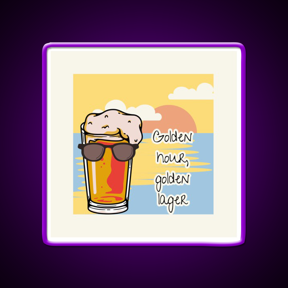 Golden Hour Golden Lager Retro Beer Beer Bar Decor Led Neon Sign Rgb Color - LED neon sign view 9