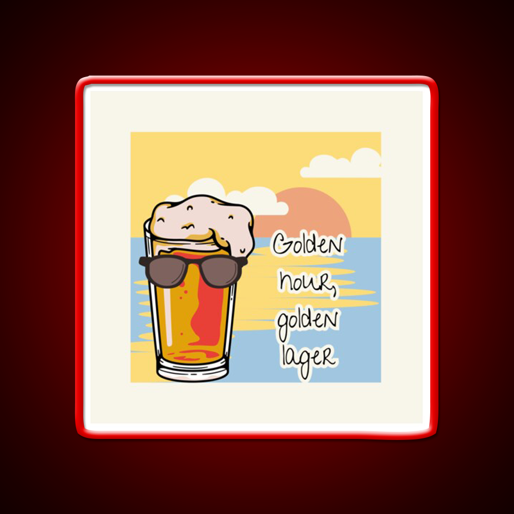Golden Hour Golden Lager Retro Beer Beer Bar Decor Led Neon Sign Rgb Color - LED neon sign view 10