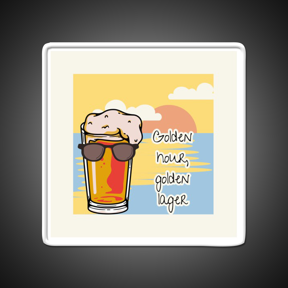 Golden Hour Golden Lager Retro Beer Beer Bar Decor Led Neon Sign Rgb Color - LED neon sign view 11