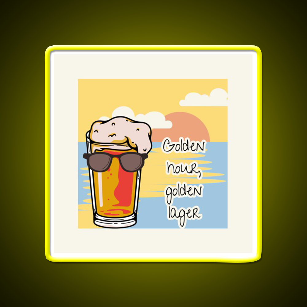 Golden Hour Golden Lager Retro Beer Beer Bar Decor Led Neon Sign Rgb Color - LED neon sign view 7