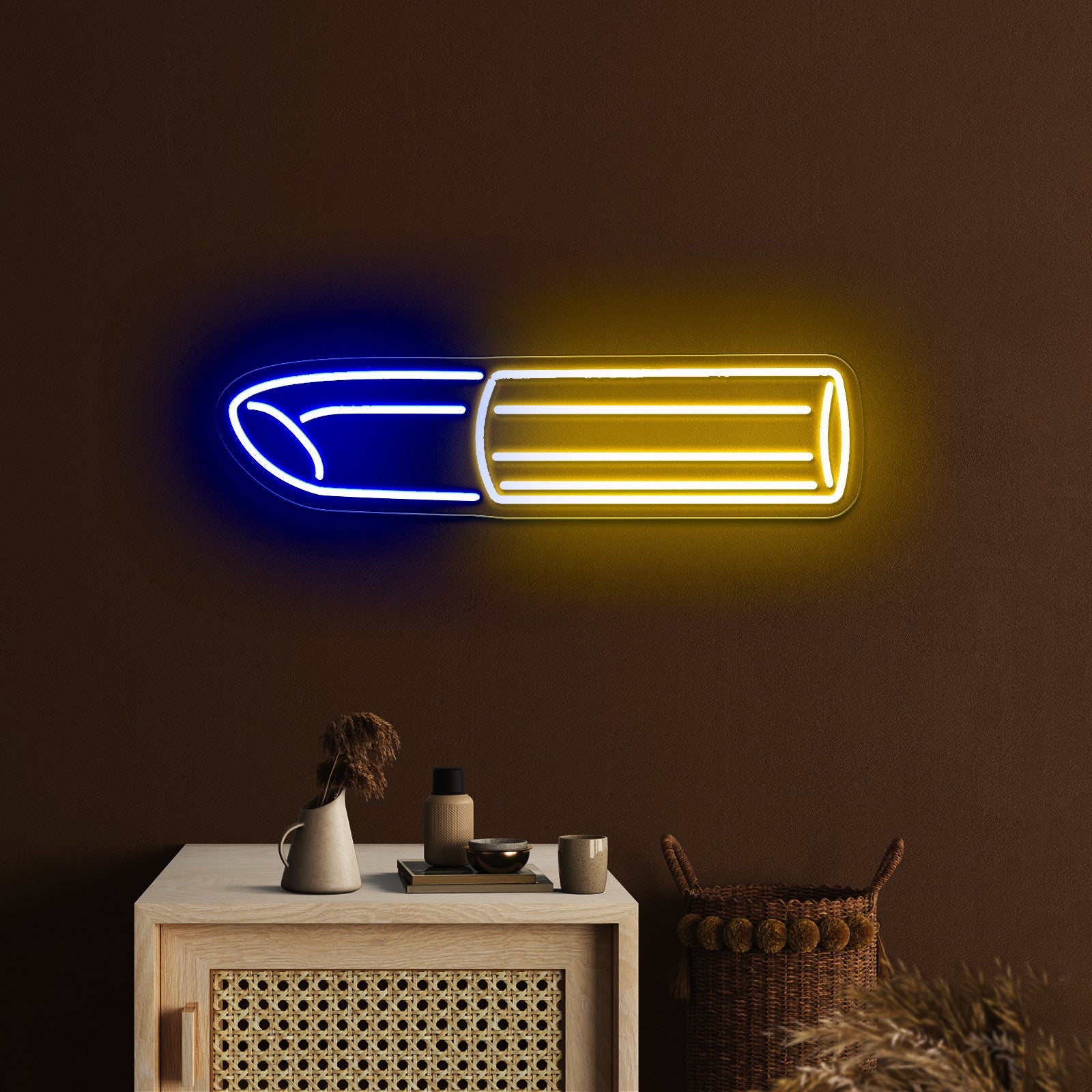 Golden Lipstick Artistic Neon Signs Wall Art Led Signs - Shineneon