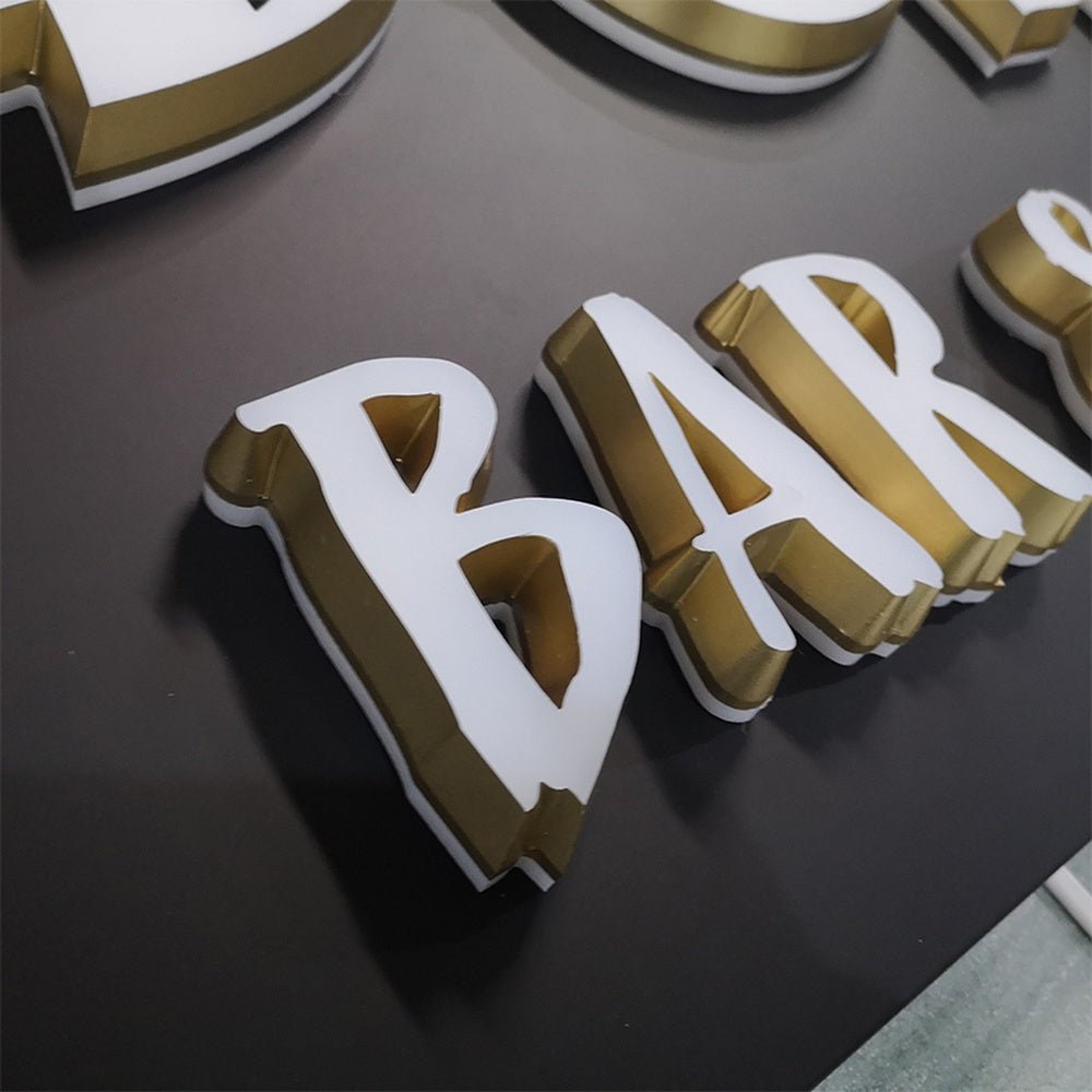 Golden Ocean Bar 3D Frontlit And Backlit Channel Letter Led Light Sign - Shineneon