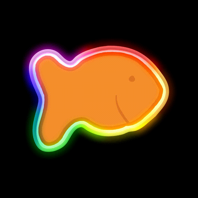 Goldfish Snack Food Led Neon Sign For Snack Room For Snack Room Rgb Color - LED neon sign close-up detail