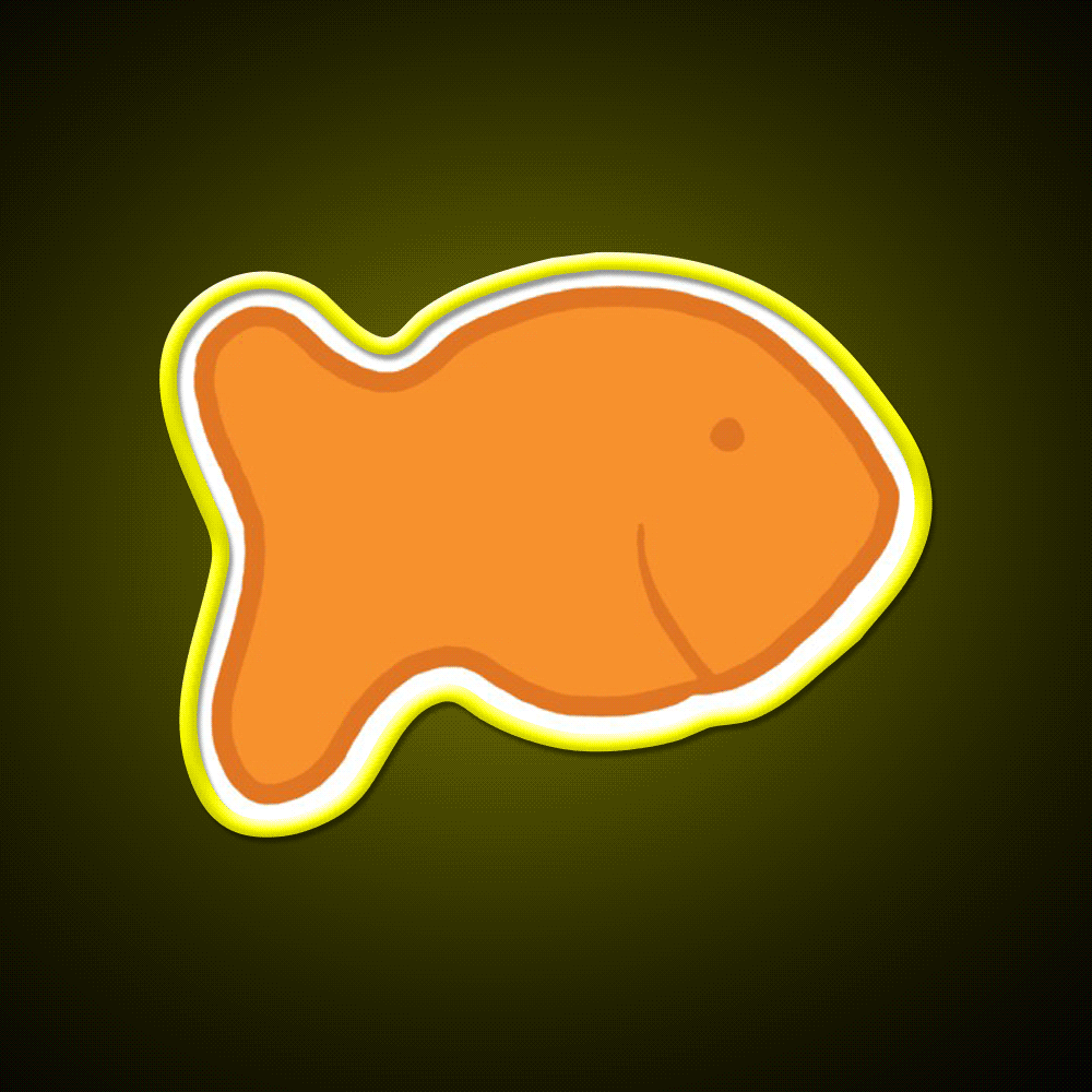 Goldfish Snack Food Led Neon Sign For Snack Room For Snack Room Rgb Color - Custom LED neon sign front view