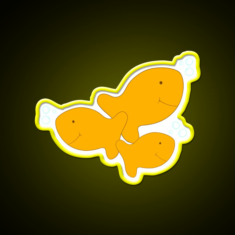 Goldfish Snack Food Led Neon Sign Rgb Color - Custom LED neon sign front view