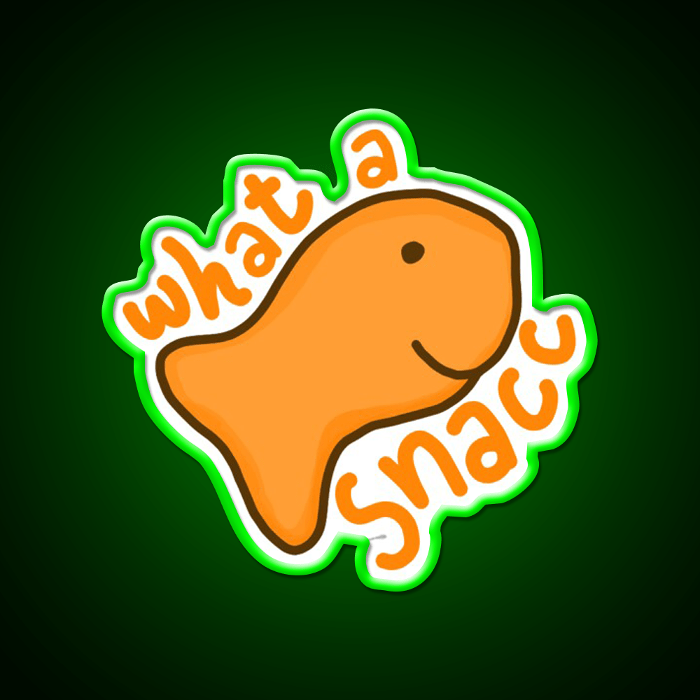 Goldfish Snack Quote Snack Food Led Neon Sign Rgb Color - Shineneon