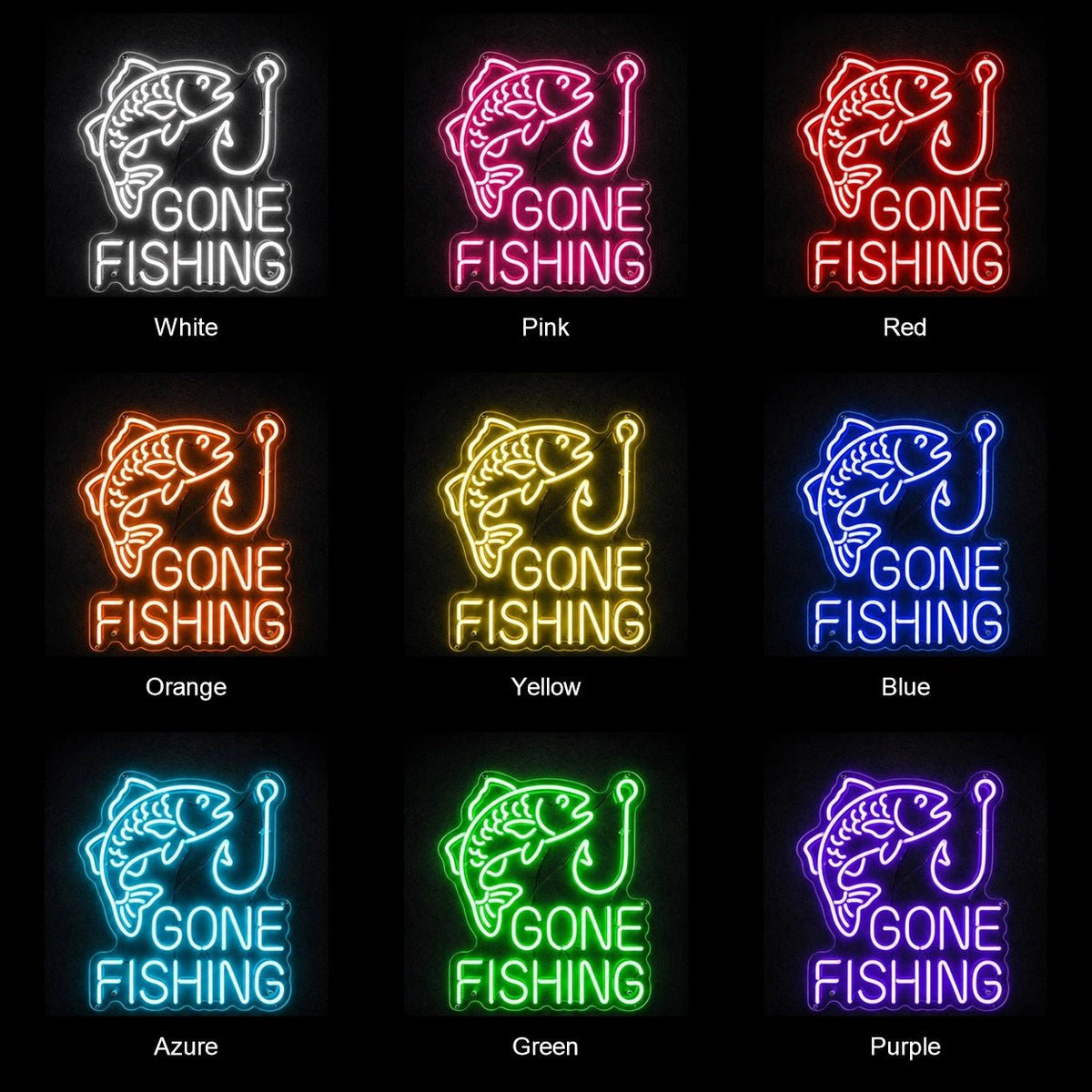 Gone Fishing Text LED Neon Sign - Shineneon