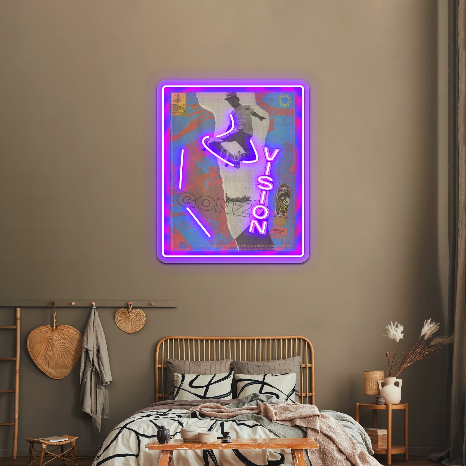 Gonz Artwork Large Neon Signs - Neon sign mounted on wall in room