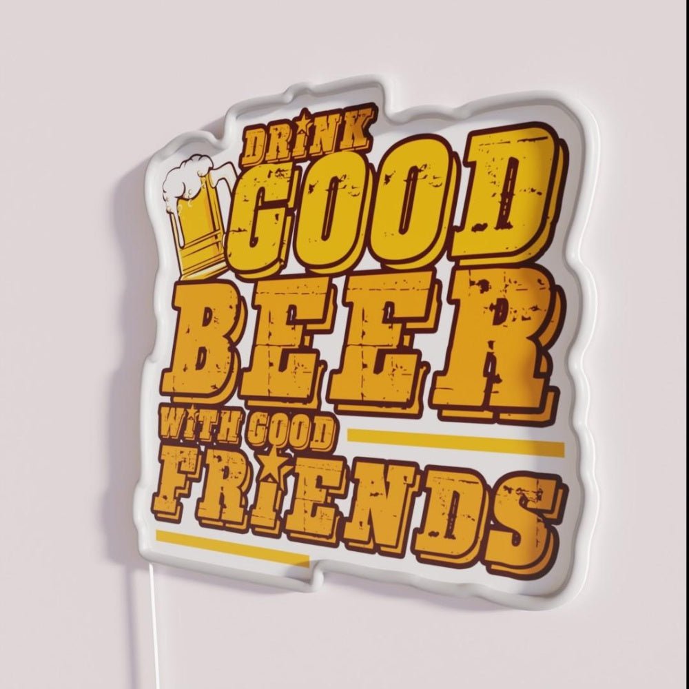 Good Beer And Friends Rgb Led Neon Sign - Shineneon