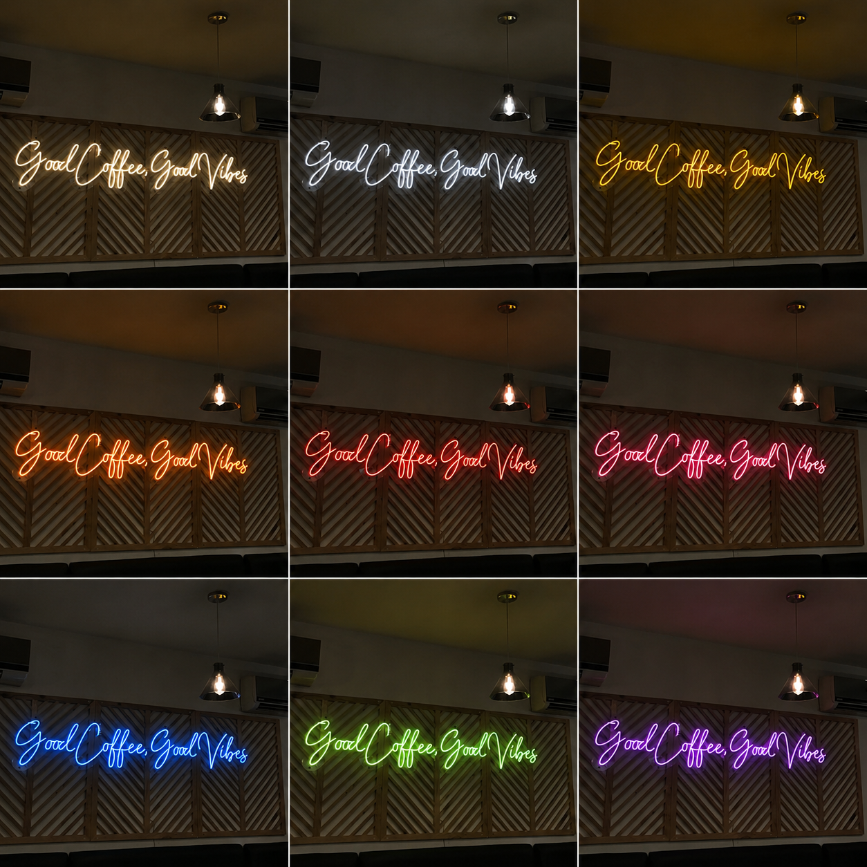 Good Coffee Good Vibes LED Neon Sign - 05 Color Grid