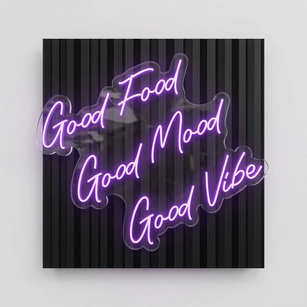 Good Food Good Mood Good Vibe Wall Decor LED Neon Sign - 01 Original Product Image