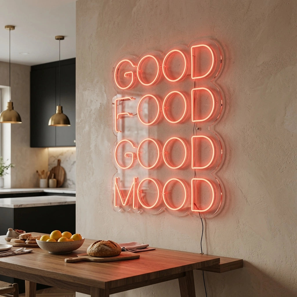 Good Food Good Mood LED Neon Sign Home Decor - 03 Real Lifestyle Scene