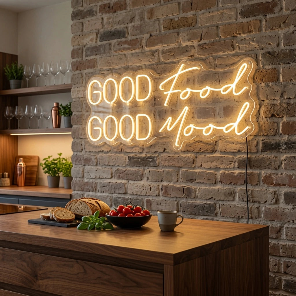 Good Food Good Mood LED Neon Sign Home Wall Art - 02 High-Converting Product Image