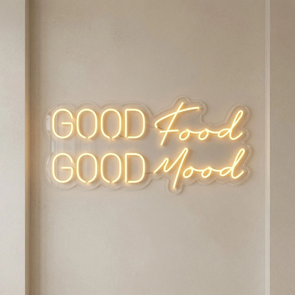 Good Food Good Mood LED Neon Sign Home Wall Art - 04 Size Image
