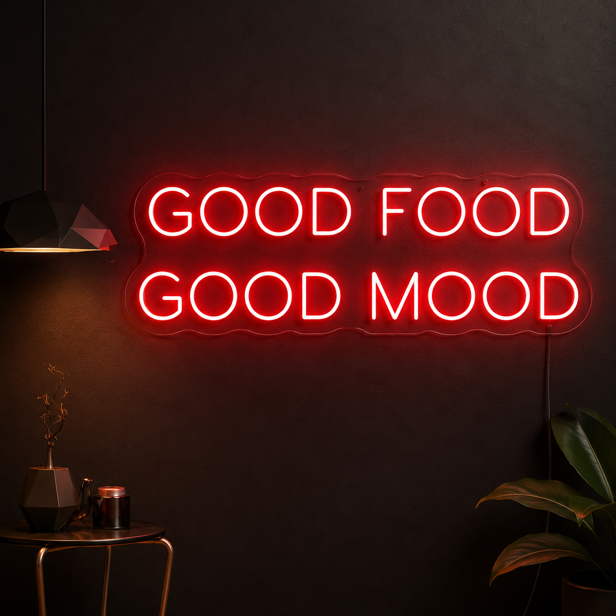 Good Food Good Mood Wall Decor LED Neon Sign - 02 High-Converting Product Image