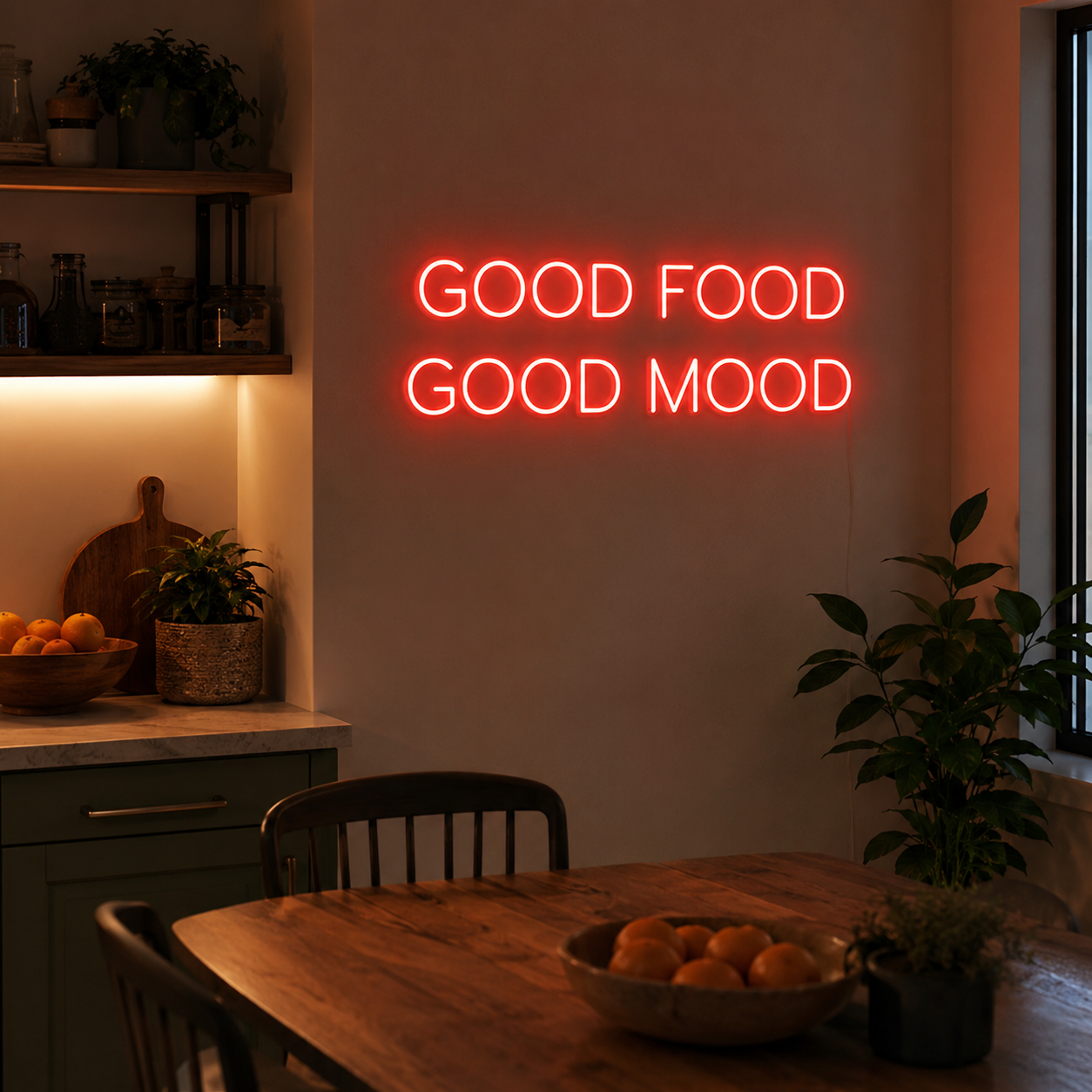 Good Food Good Mood Wall Decor LED Neon Sign - 03 Real Lifestyle Scene