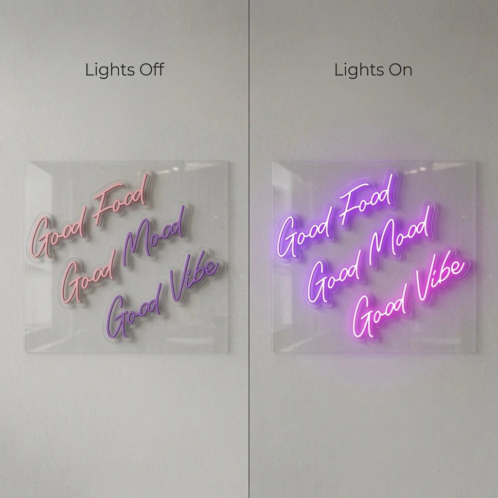 Good Food Mood Vibe LED Neon Sign - Shineneon