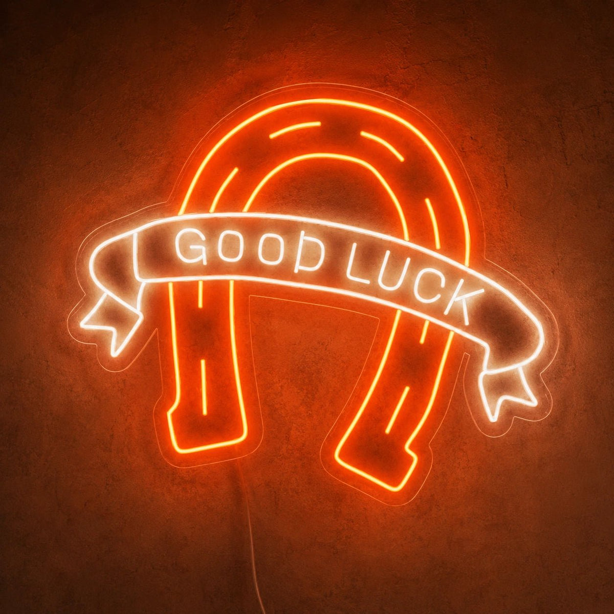 Good Luck Horseshoe LED Neon Sign - Shineneon