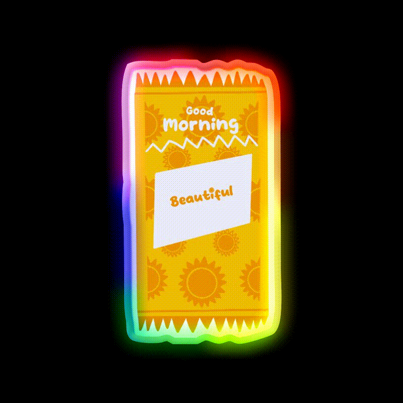 Good Morning Packet Fast Food Led Neon Sign For Burger Place Rgb Color