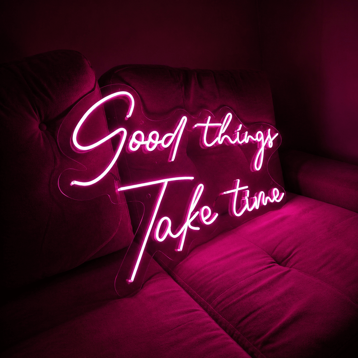 Good Things Take Time LED Neon Sign Bedroom Wall Art - Shineneon
